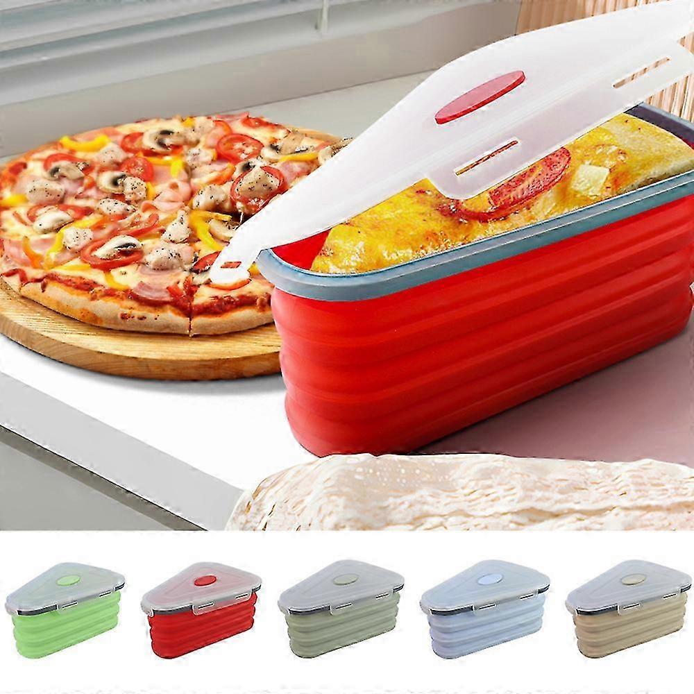 Foldable Large Triangles Silicone Pizza Container Reusable Leftover Pizza Sandwichs Crisper for Rices Pasta