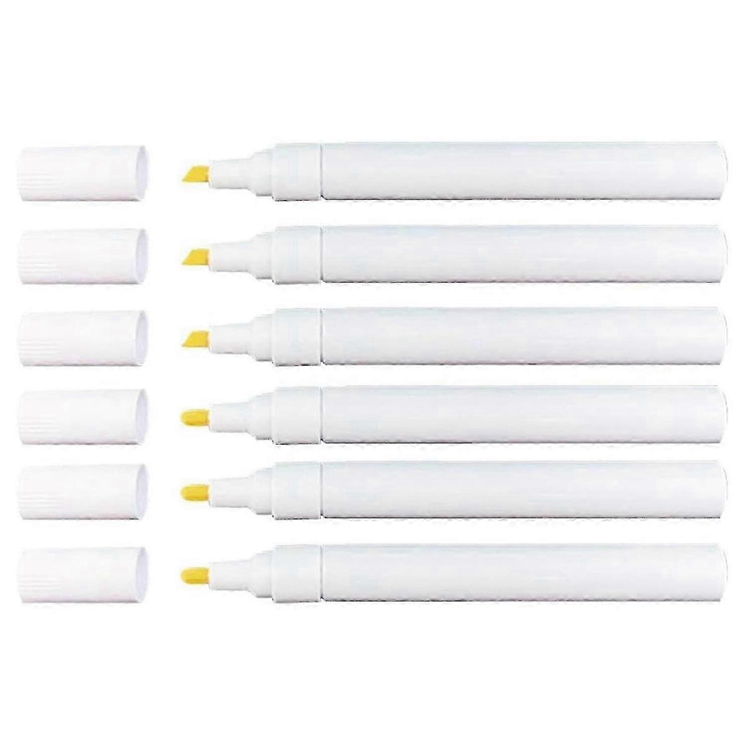 6 Pack Empty Refillable Paint Pens, 3mm/6mm Round and Slanted Tips