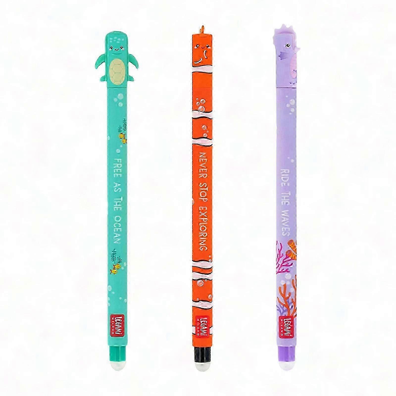 3Pcs διαγράψιμο στυλό γέλης 0.35mm βελόνα άκρη ομαλή γραφή γρήγορη ξηρά στυλό περιοδικών