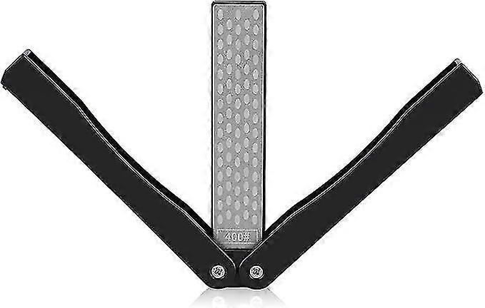 400/600 Knife Sharpener, Folding Whetstone (black)