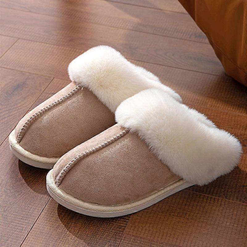 Plush slippers for warmth, thick sole, non-slip, home memory foam, indoor cotton slippers
