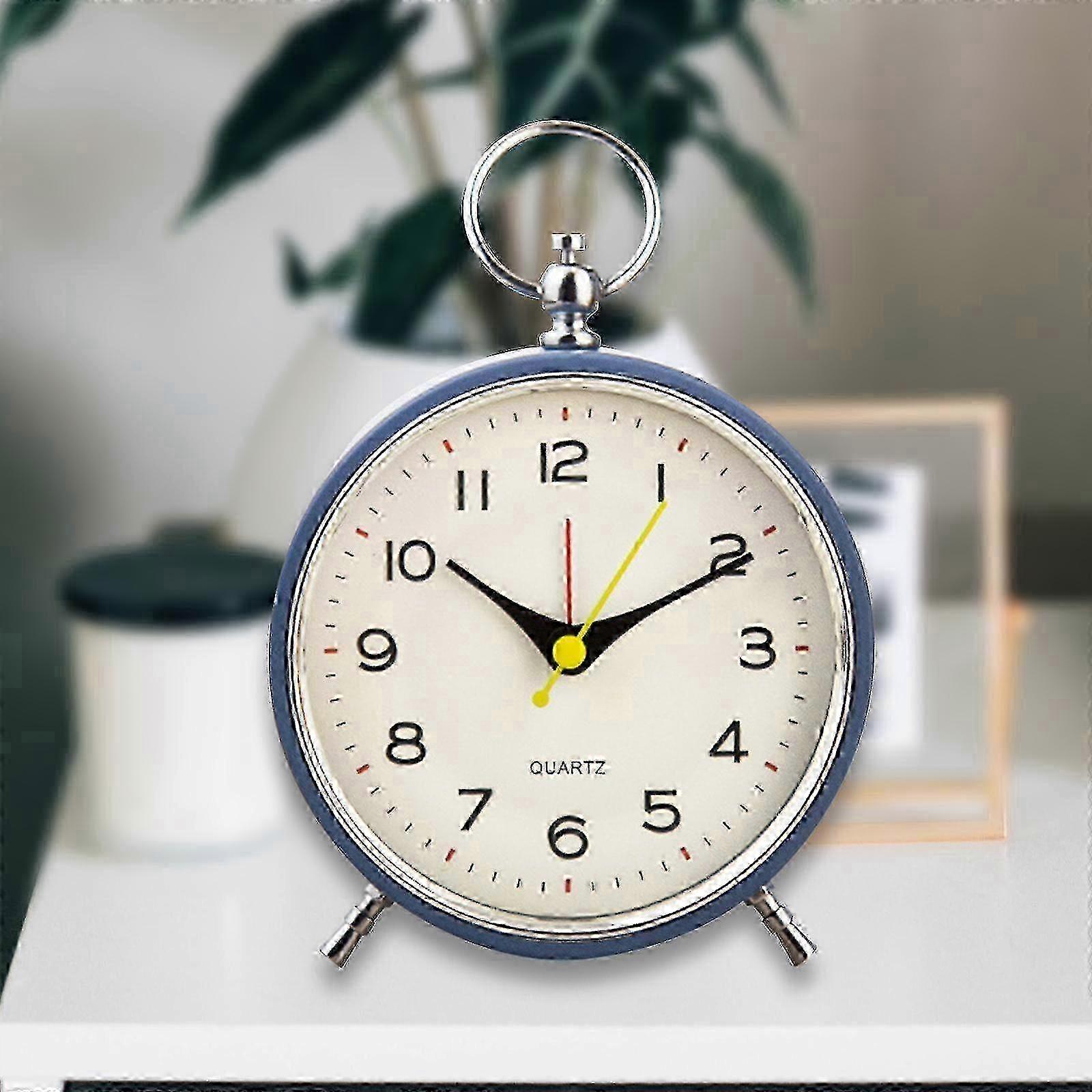 Silent Alarm Clock with Light Non Ticking Decorative Desk Table Clock Bedside Wake up Clock Bed Shaker for Study Room Bedside 2025