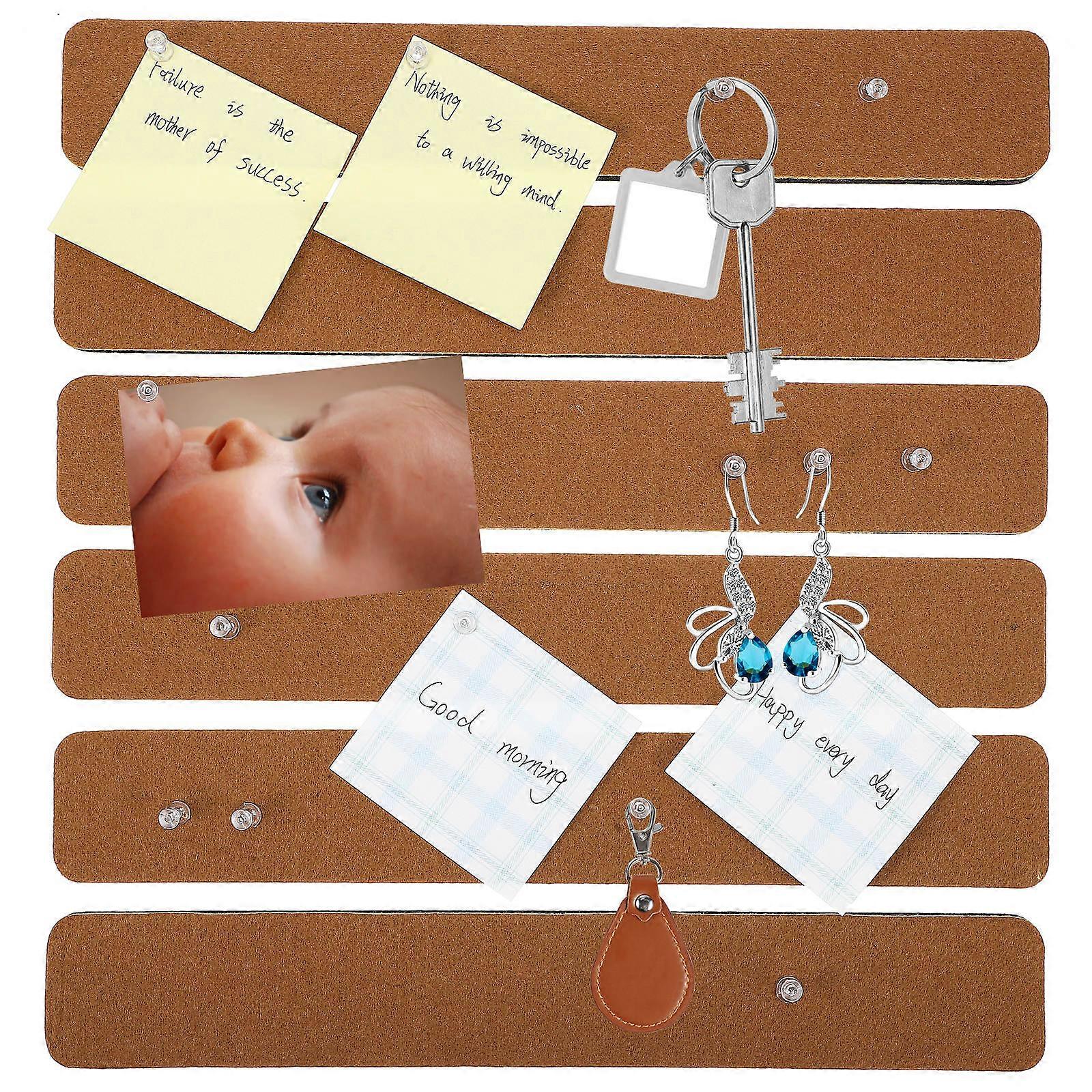 Self Adhesive Felt Pin Board Strips for Memo Notice 6Pcs with Push Pins