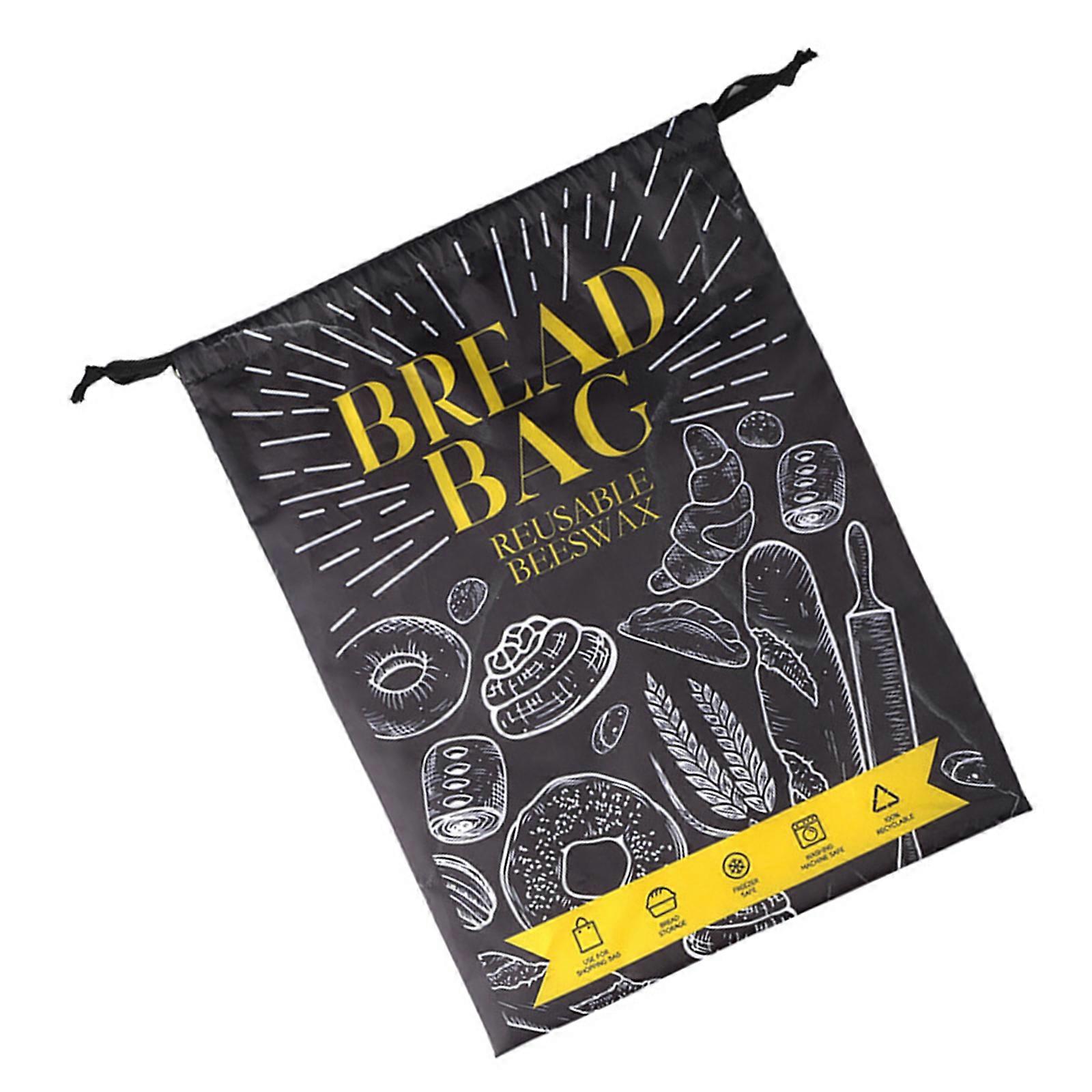 Closure Beewax Bread Storage Bag With Builts In Natural Cotton Lining Sturdy Oxfords Fabric for Daily Use Multicolor