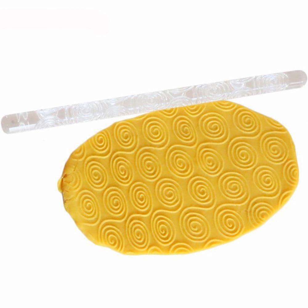 Yakbaofuo Embossing Acrylic Rolling Pin Fondant Sugar Craft Cake Baking Decorating Tool