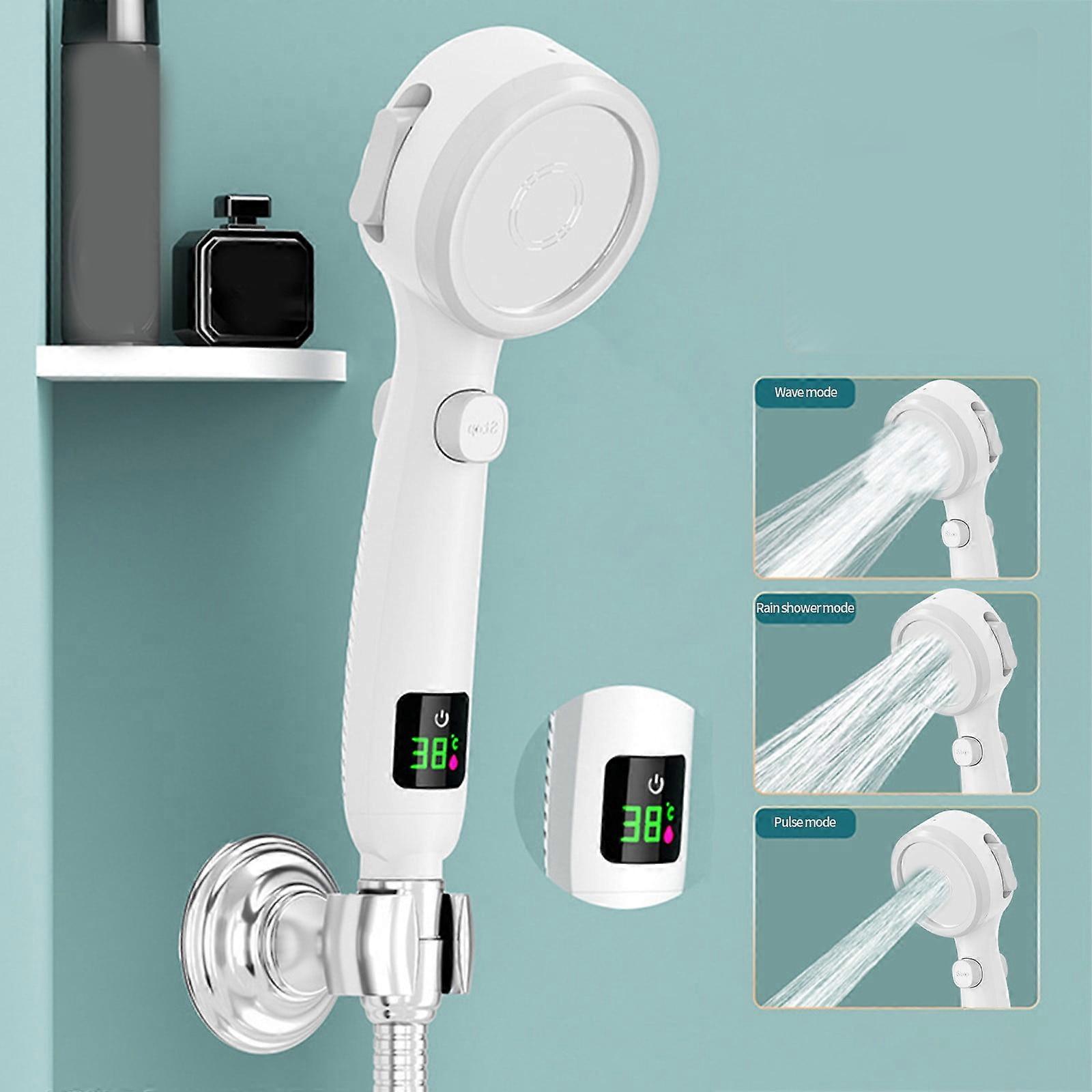 Cyber Monday Deals 2024: Viflosae Shower Head with 4 Bathing Modes, Pressurized Water Stop, Digital Display, Compatible with Standard Shower Arms