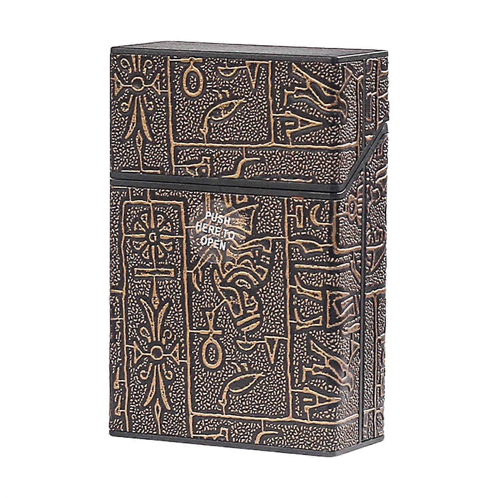 Cigarette Case Metal Vintage Holder with Secure Buckle, Large Capacity, Moisture Proof for Party and Daily Use Gold