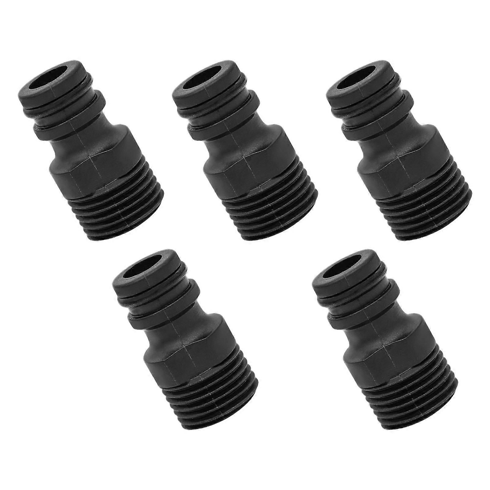 5 Piece External Thread Plastic Nipple Adapter For Bathroom Kitchen Faucet Hose Connection And Installation Multicolor