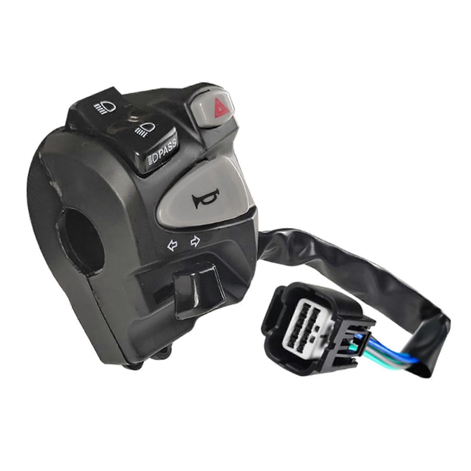 Motorcycle Horn Turn Signal Switch 22mm Handlebar Switch Replacement High/Low Beam Control Switch Button for 150 Multicolor