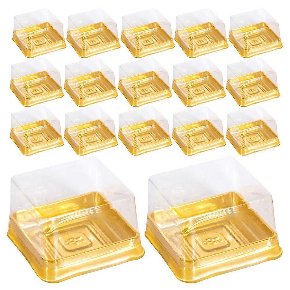 1セット100Pcsプラスチック50gスクエアエッグヨークパフパッキングボックスムーンケーキボックス