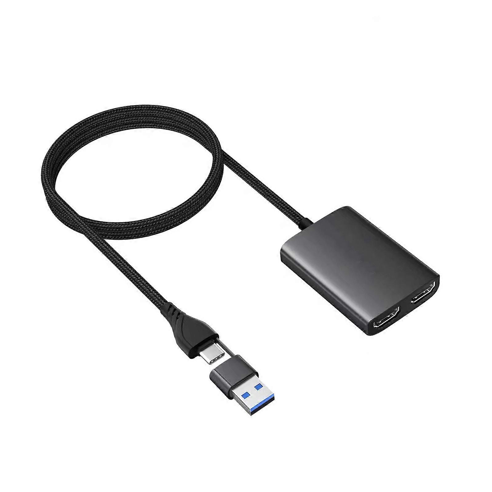 Computer-USB-zu-Dual-Display-Adapter zu HDTV-kompatiblem Konverter mit Mehrstromübertragungskompatibilität und Mehrfarben