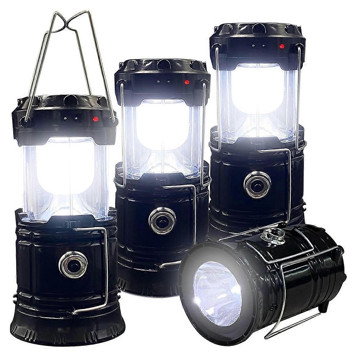 4pc Solar Camping Lights, USB Charging Lights