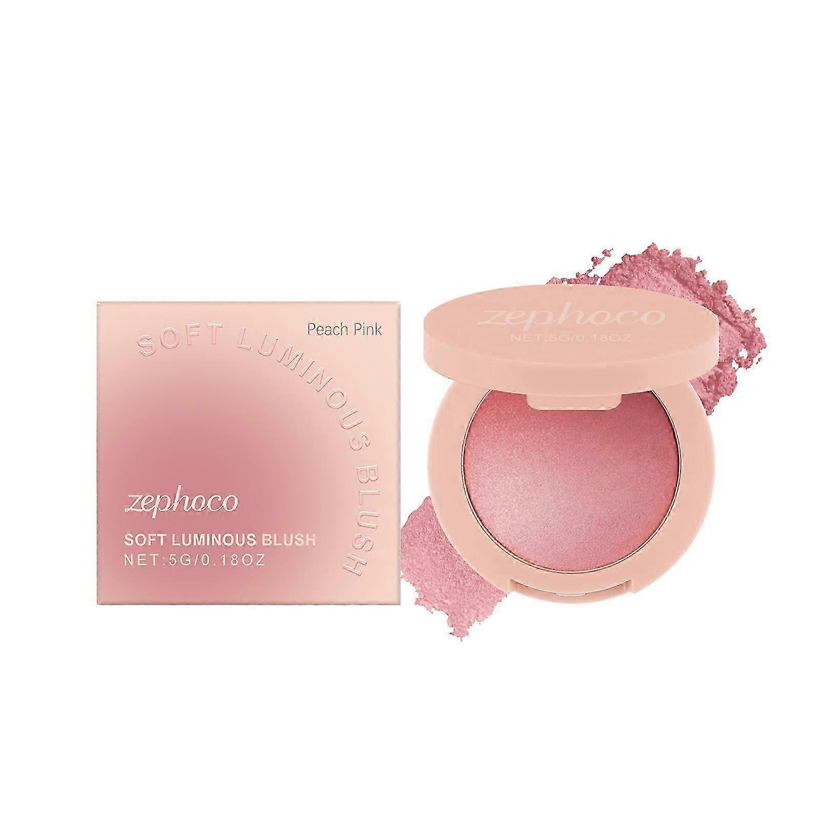 Zephoco's Peach-Pink, Slightly Luminous Pearl Blush Is Delicate And Smooth, Creating A Light Makeup Look And Naturally Enhancing The Skin Tone