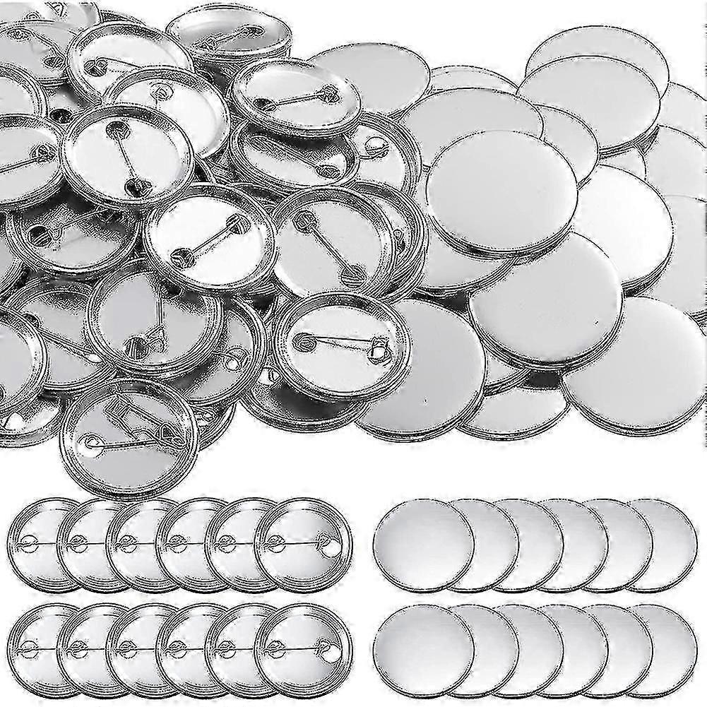100pcs Button Supplies Kit for Button Maker - 25mm Metal Shells, Back Covers & Clear Films
