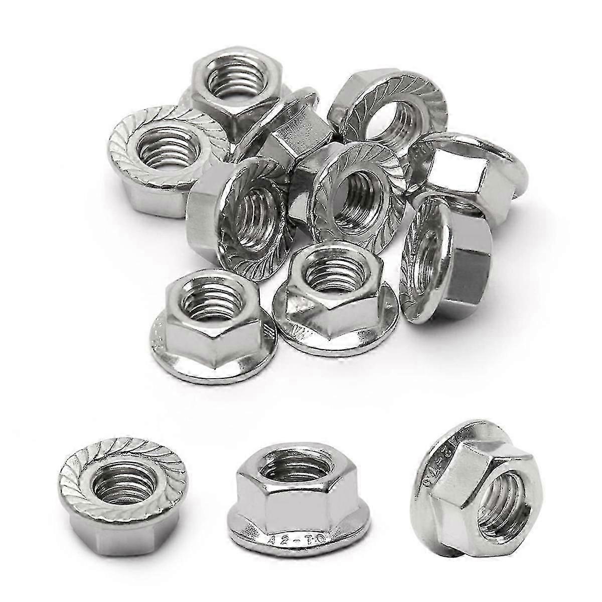 16 Pack M10-1.5mm Serrated Flange Hex Locknuts - Replacement compatible with DI