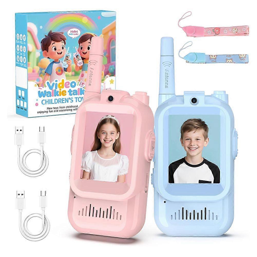 Video-Walkie-Talkies für Kinder – 2er-Pack interaktives Video-Intercom-Walkie-Talkie-Set, wiederaufladbar, ideales Weihnachts- oder Geburtstagsgeschenk