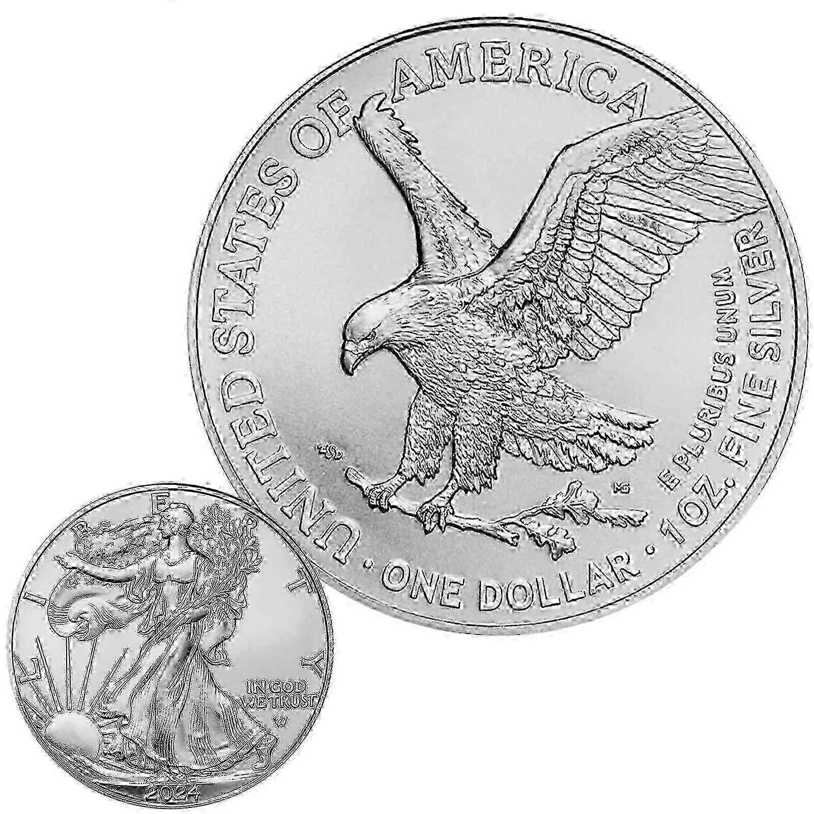 2024 1 Oz Silver Eagle Coin Collection .999 Fine (BU) Suitable for Collectors