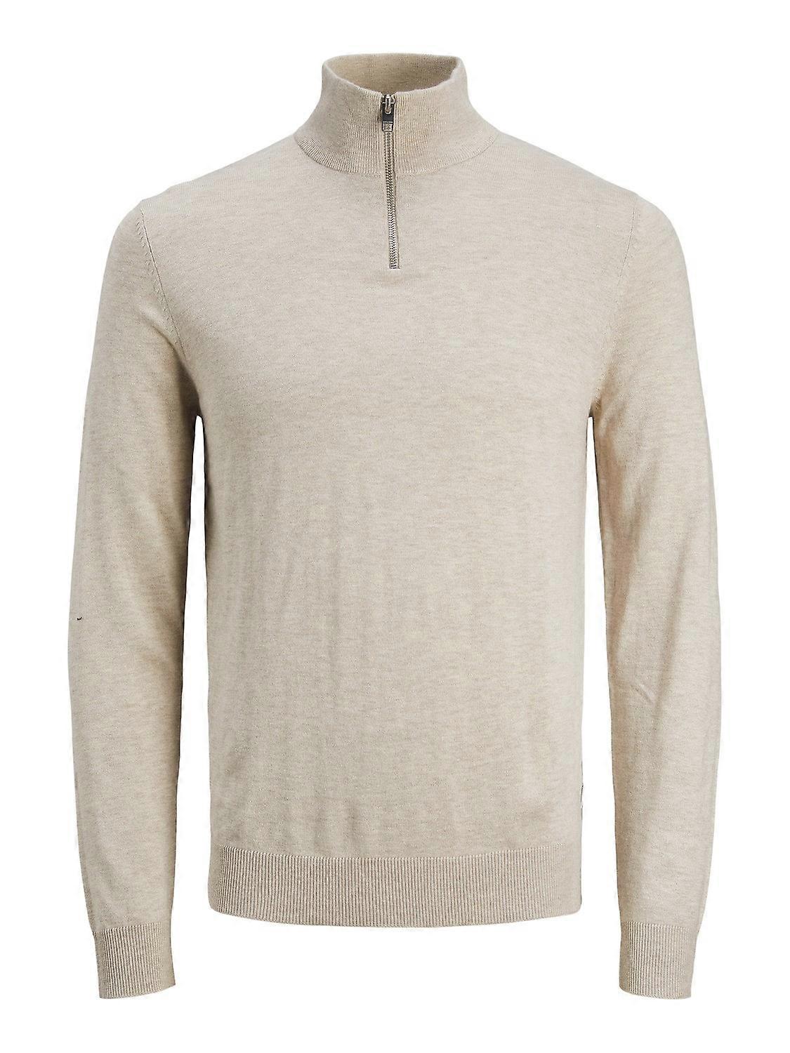 Herren JACK & JONES Dünner Strickpullover Zip Stehkragen Langarm Sweater