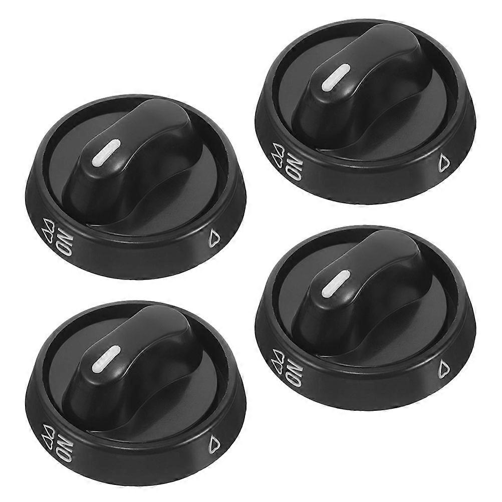 Gas Stove Knobs Replacement For Cooktop Easy Operation Round Shape 5.50X5.50X3.00CM Black ABS 4Set