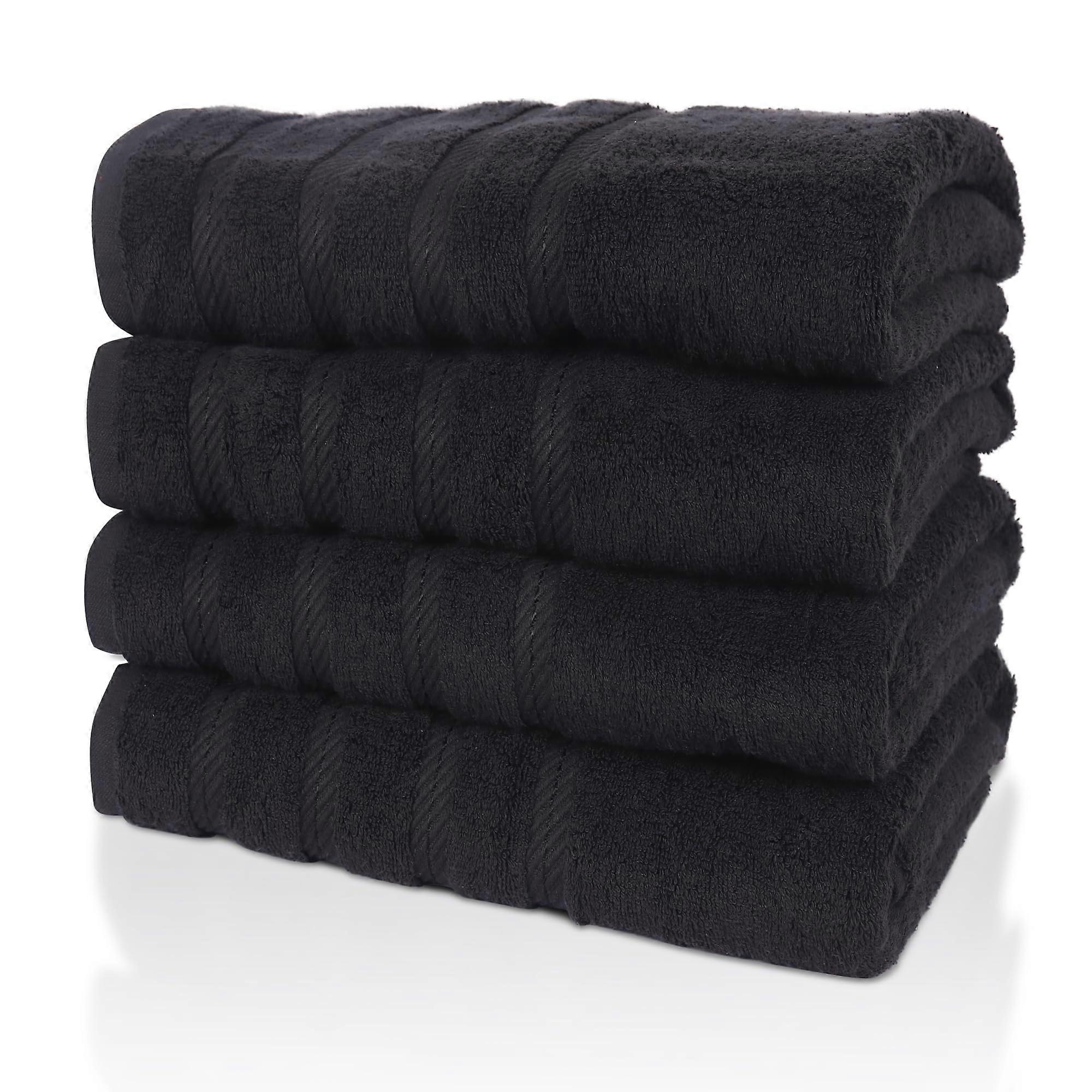 Set of 4 Extra Large 100% Cotton Bath Towels 30x60 Soft Quick Dry Lightweight Plush