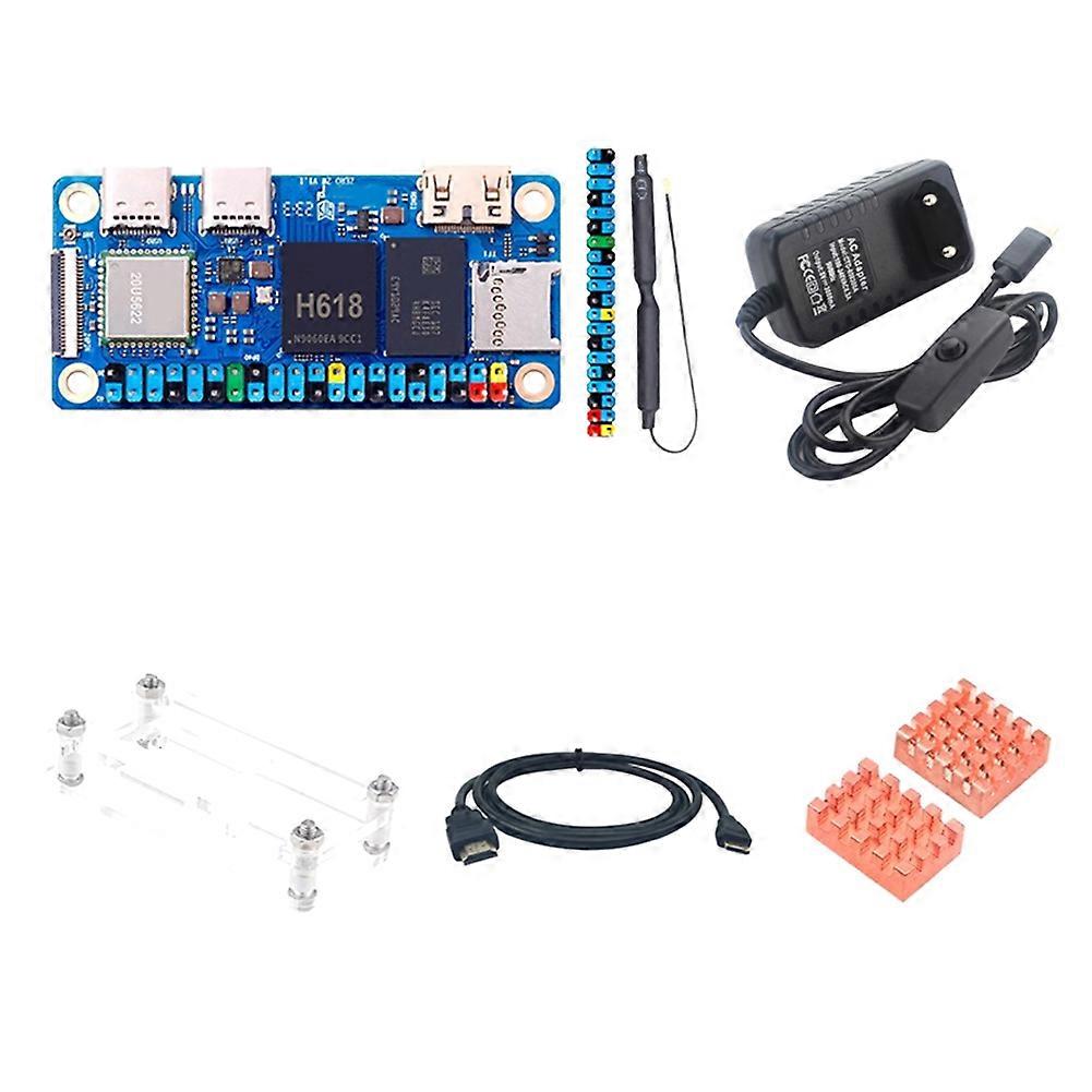 For Orange Pi Zero 2W 1.5GB RAM H618 Quad-Core Cortex-A53 for Mini PC WiFi5+BT5.0 BLE Optional Case Adapter EU Plug