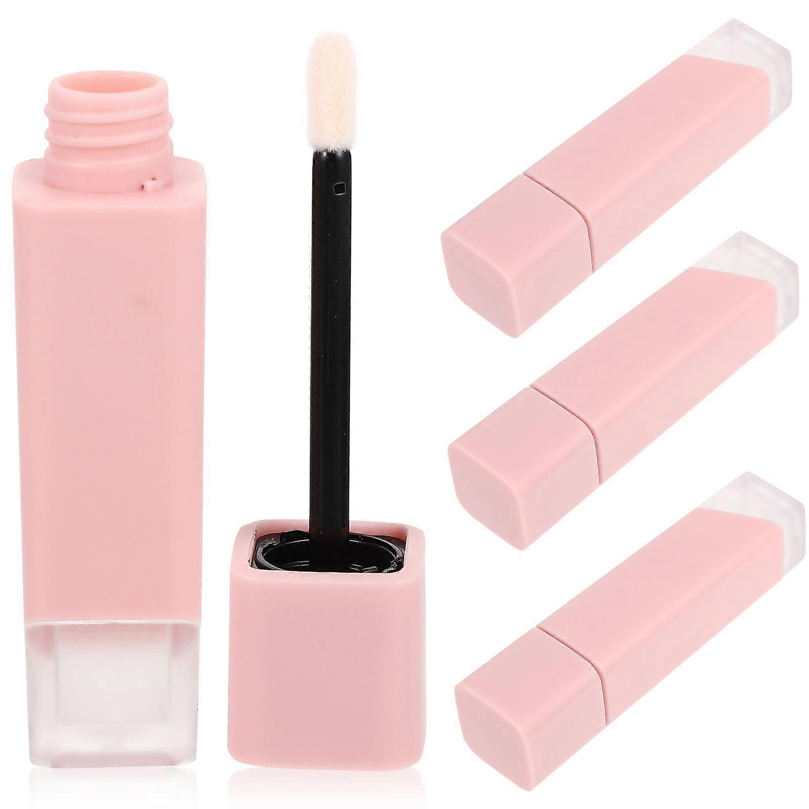 Pink Lip Gloss Tubes Plastic Containers for Storage Refillable 4Pcs