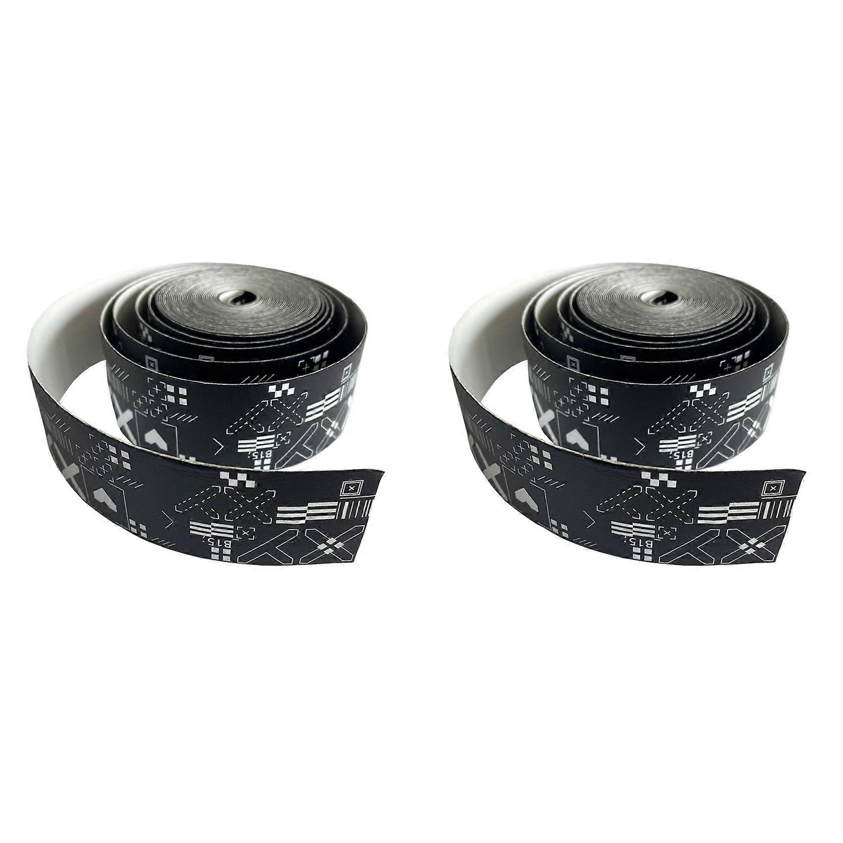 2 stk. 5M trykkbar tennisracketramme dedikert padelracketbeskyttelse for å redusere støt og friksjon, klistremerker