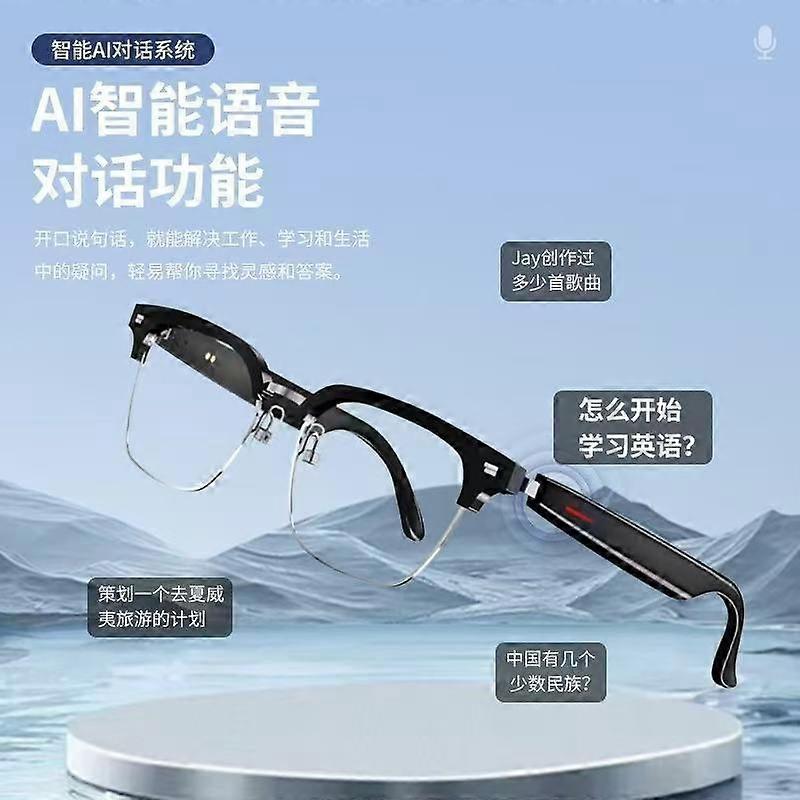 Intelligent glasses AI translation glasses with real-time translation in over 100 languages Bluetooth music built-in microphone