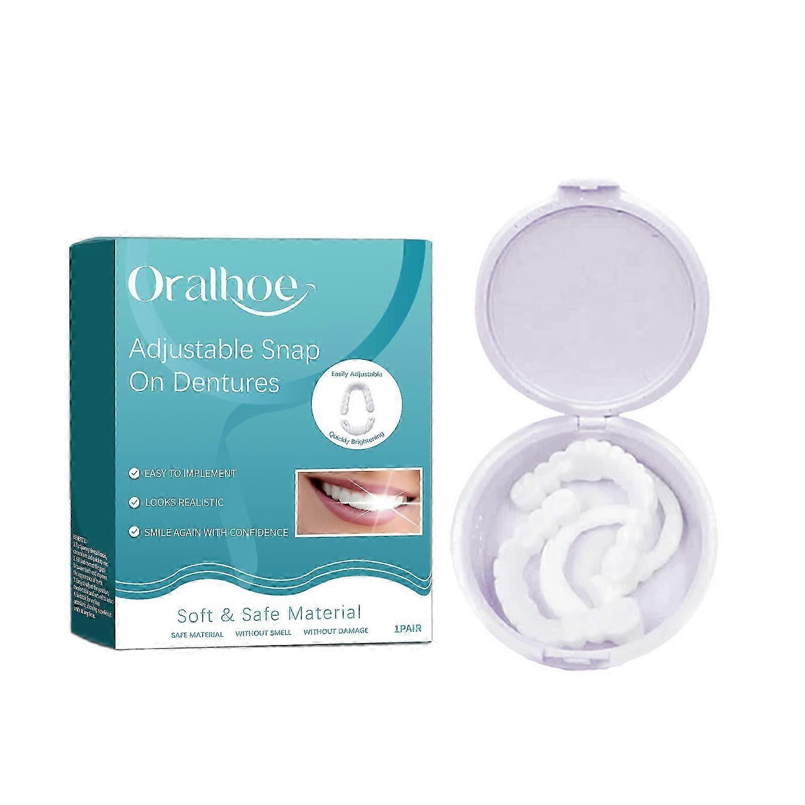 Adjustable Silicone Dentures - Comfortable Temporary Gaps Filler for Natural Smile