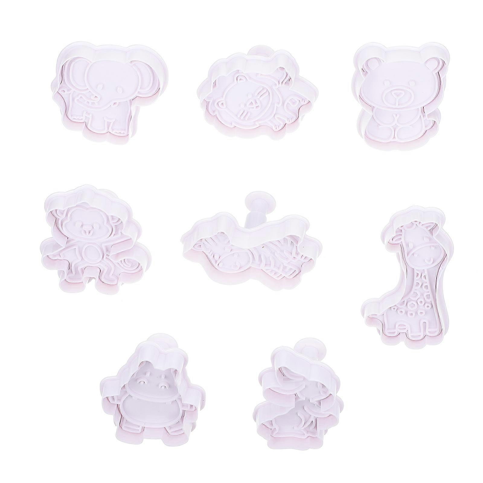 Animal Biscuit Mold Creative Baking Molds for Home Use 8Pcs White