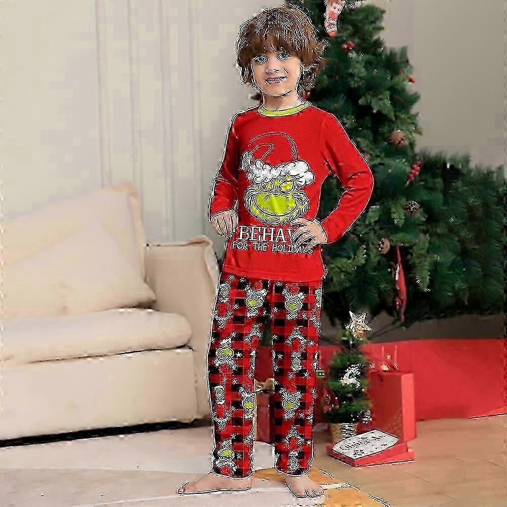 Julpyjamas med matchande färger för familjen, sovkläder, Grinchen-tryck, vuxna, barn, spädbarn, nattkläder, pyjamasset - DXa