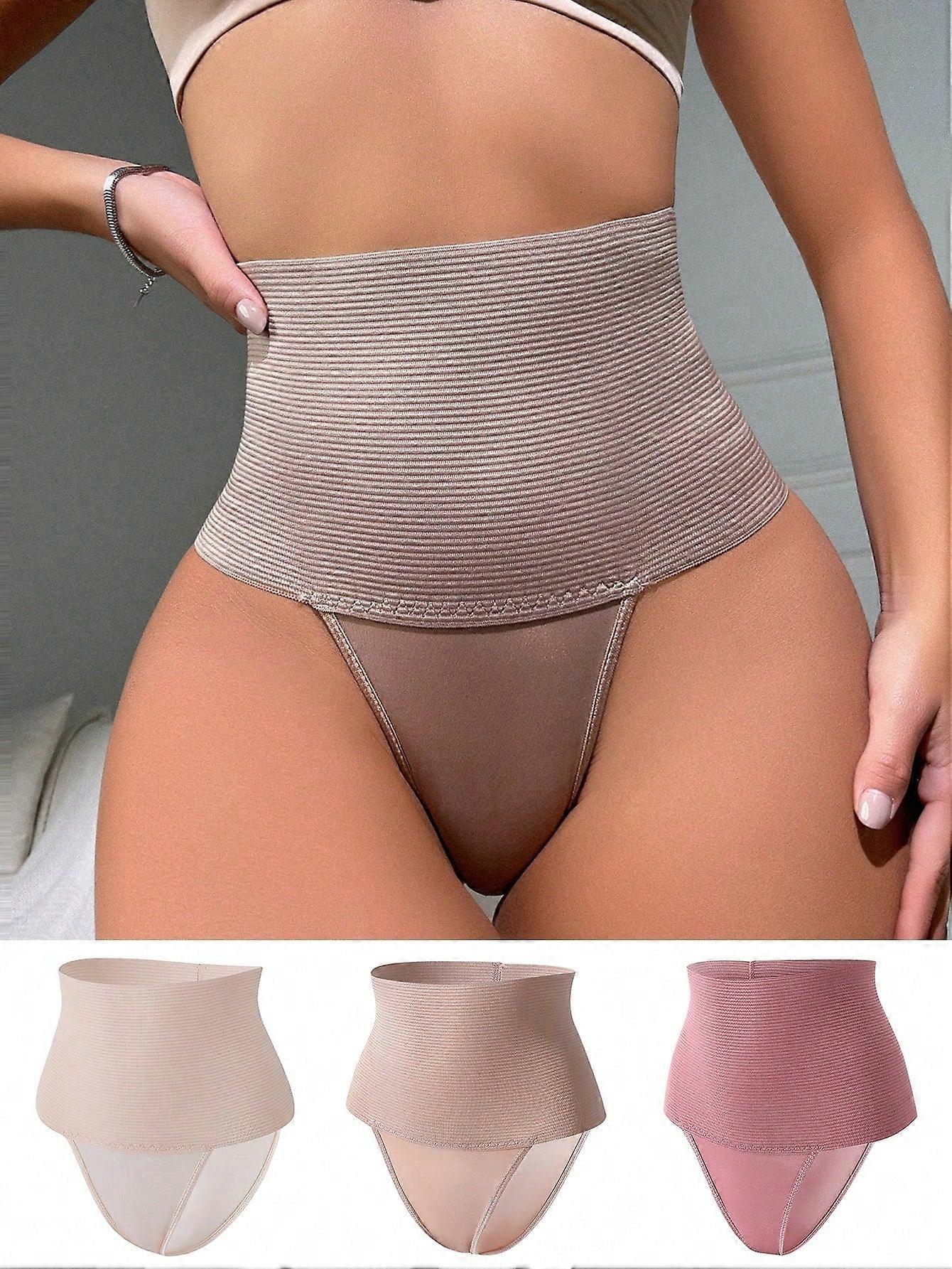 3-Pack High Waisted Shapewear Panties - Solid Colors