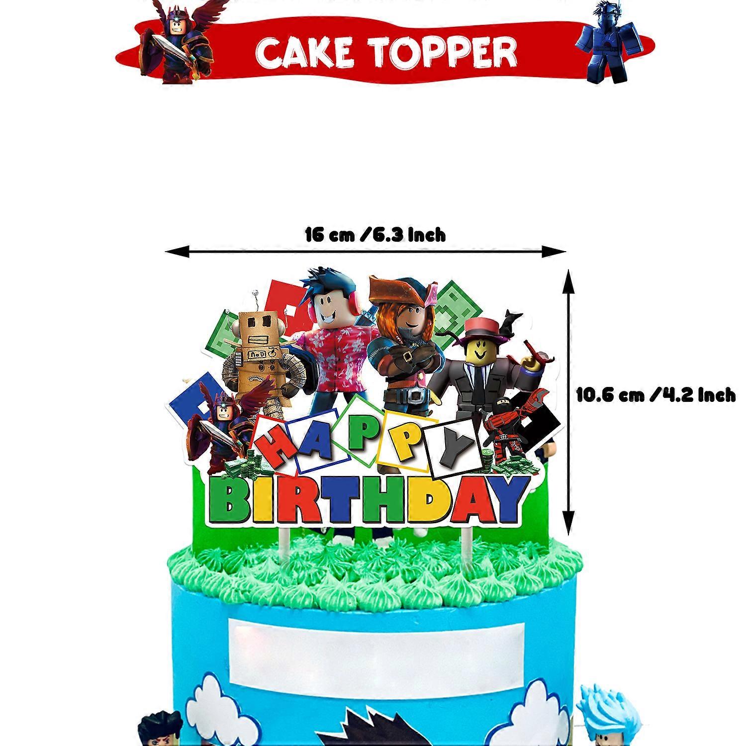 Nouveau ROBLOX Kit de d��coration de f��te d'anniversaire jetable drapeau ROBLOX banni��re ballon d��coration de gateau ensemble fournitures de 