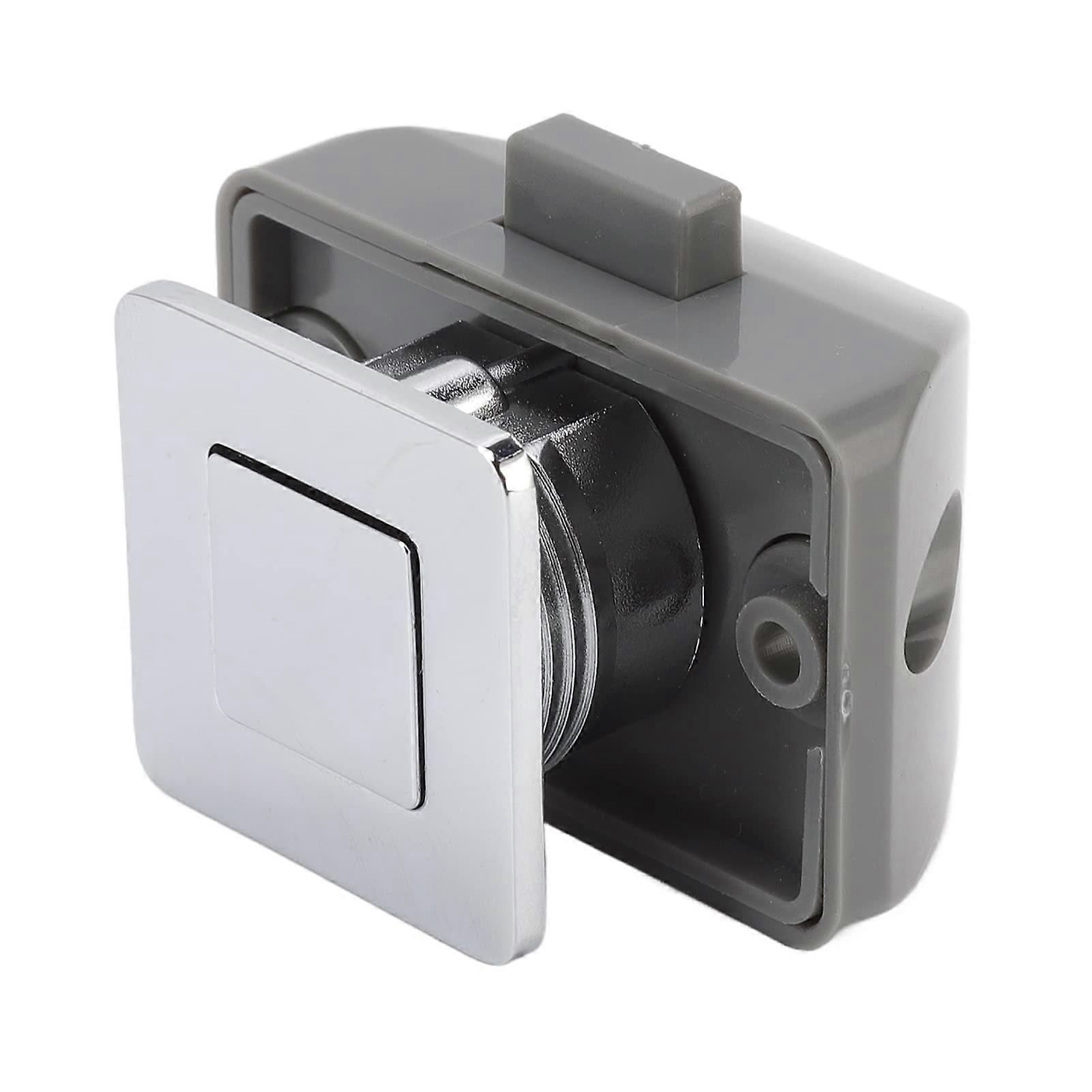 RV Cabinet Latch with Keyless Push Button Door Lock, Durable Zinc Alloy Handle for RV, Boat, Caravan
