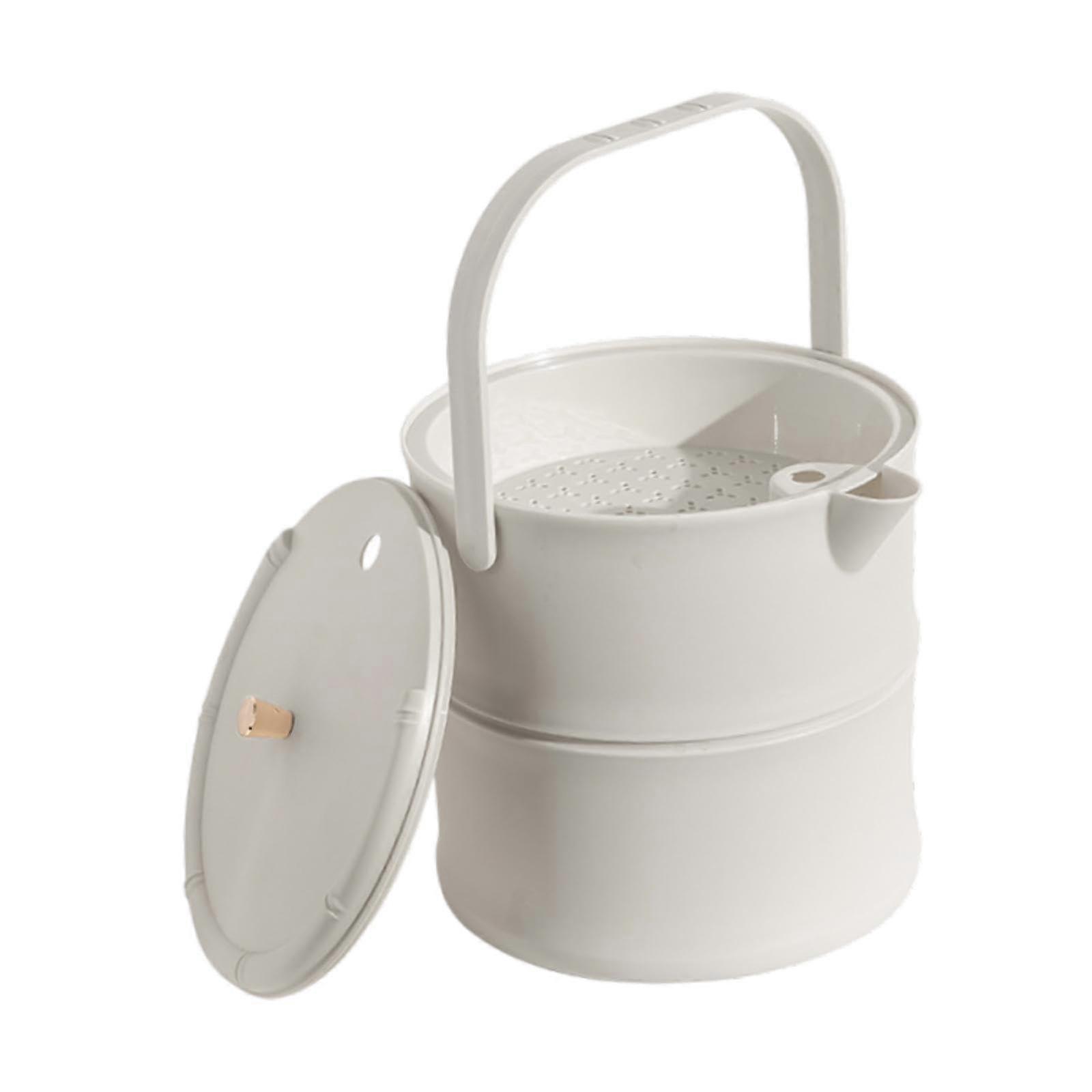 Tea Waste Bucket Large Capacity Easy Clean PP Tea Drainage Bin for Tea Table Ceremony White