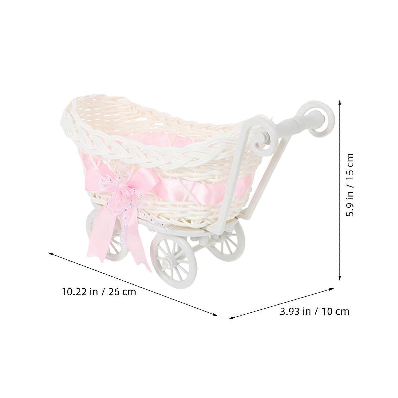 Pink Woven Basket Wedding Candy Basket for Storage Use 4Pcs Set