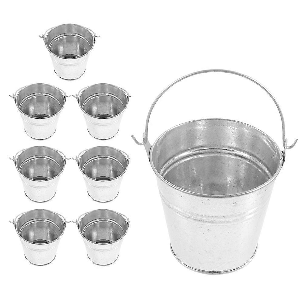 Metal Candy Container for Storage 8Pcs Small Buckets with Handle