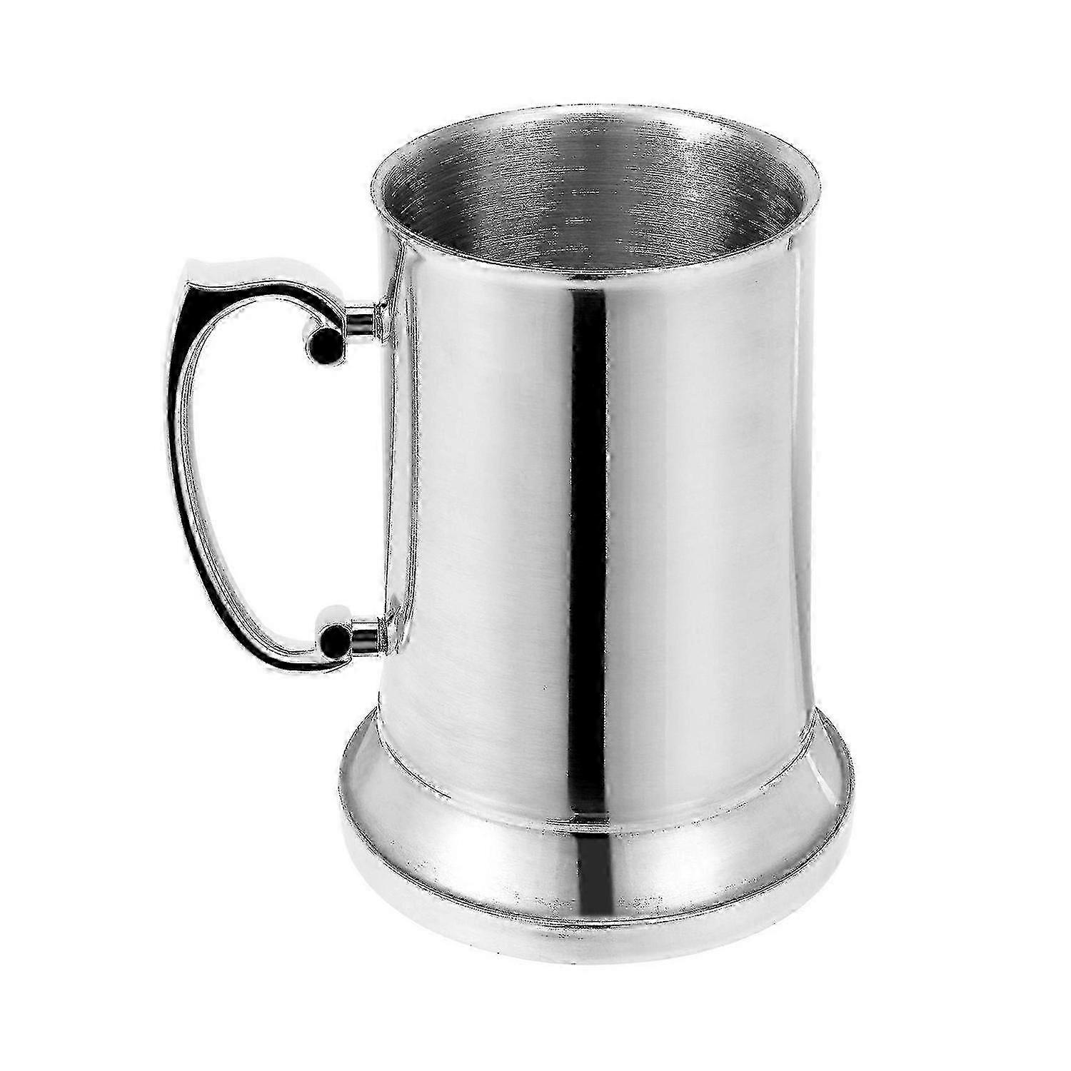 Stainless Steel Beer Mug With Handle, 14.2x7.9cm/12.9x7.9cm, Double Wall Insulation