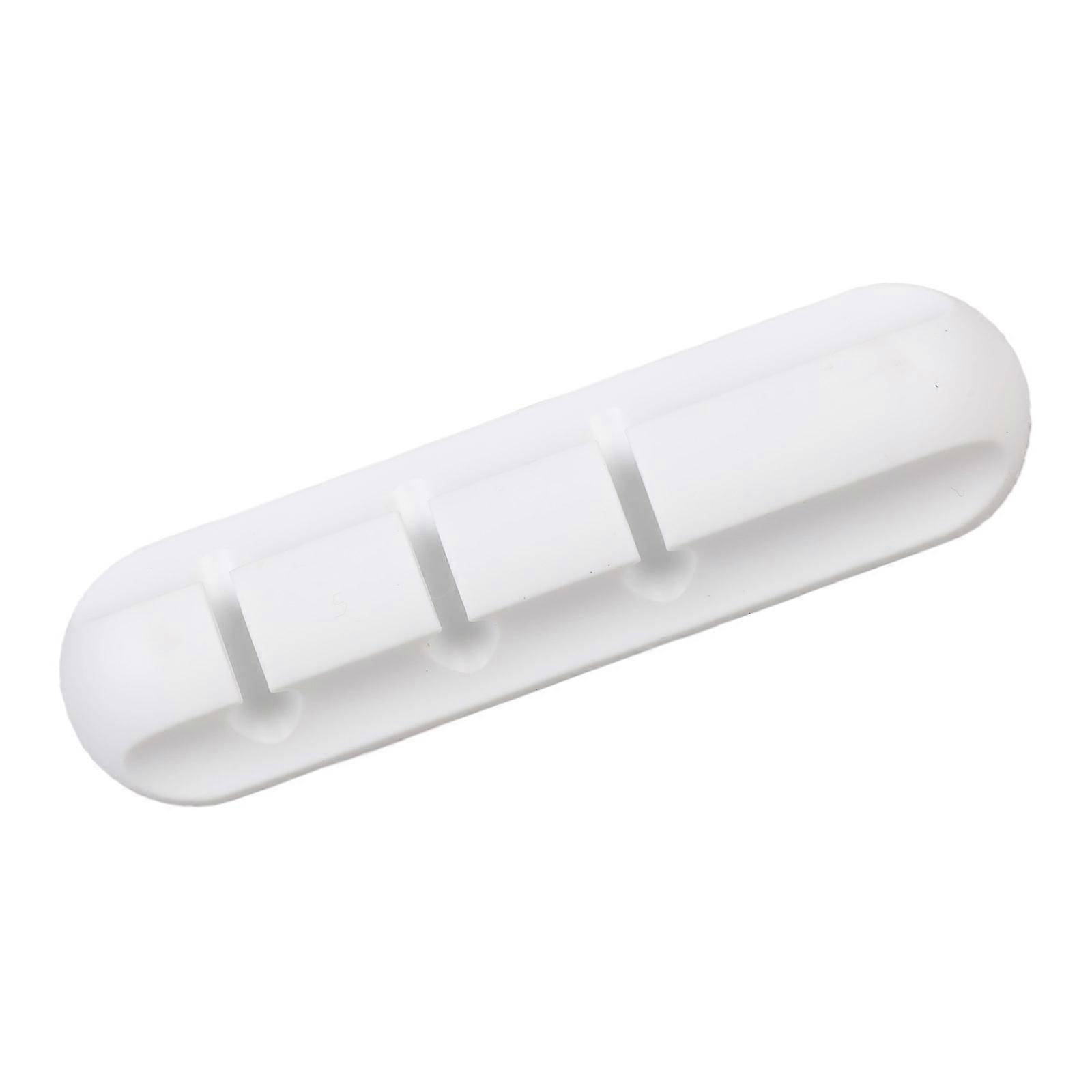 Multipurpose Elastomer Cord Clamps Organize Computer Accessories Adhesive Mounting For Office Home Car Use  White