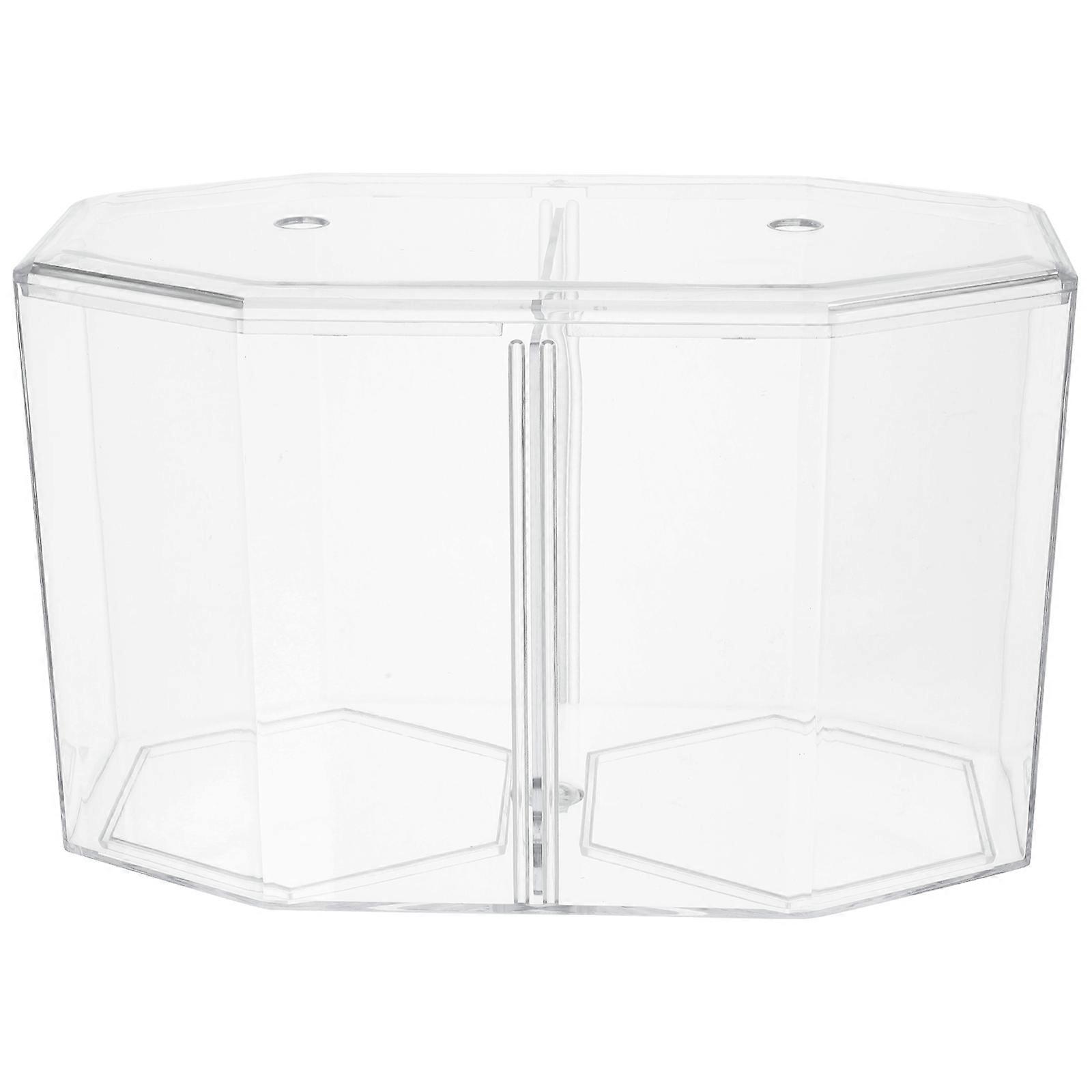 Fish Breeding Tank Transparent Box for Fish Isolation with Two Compartments