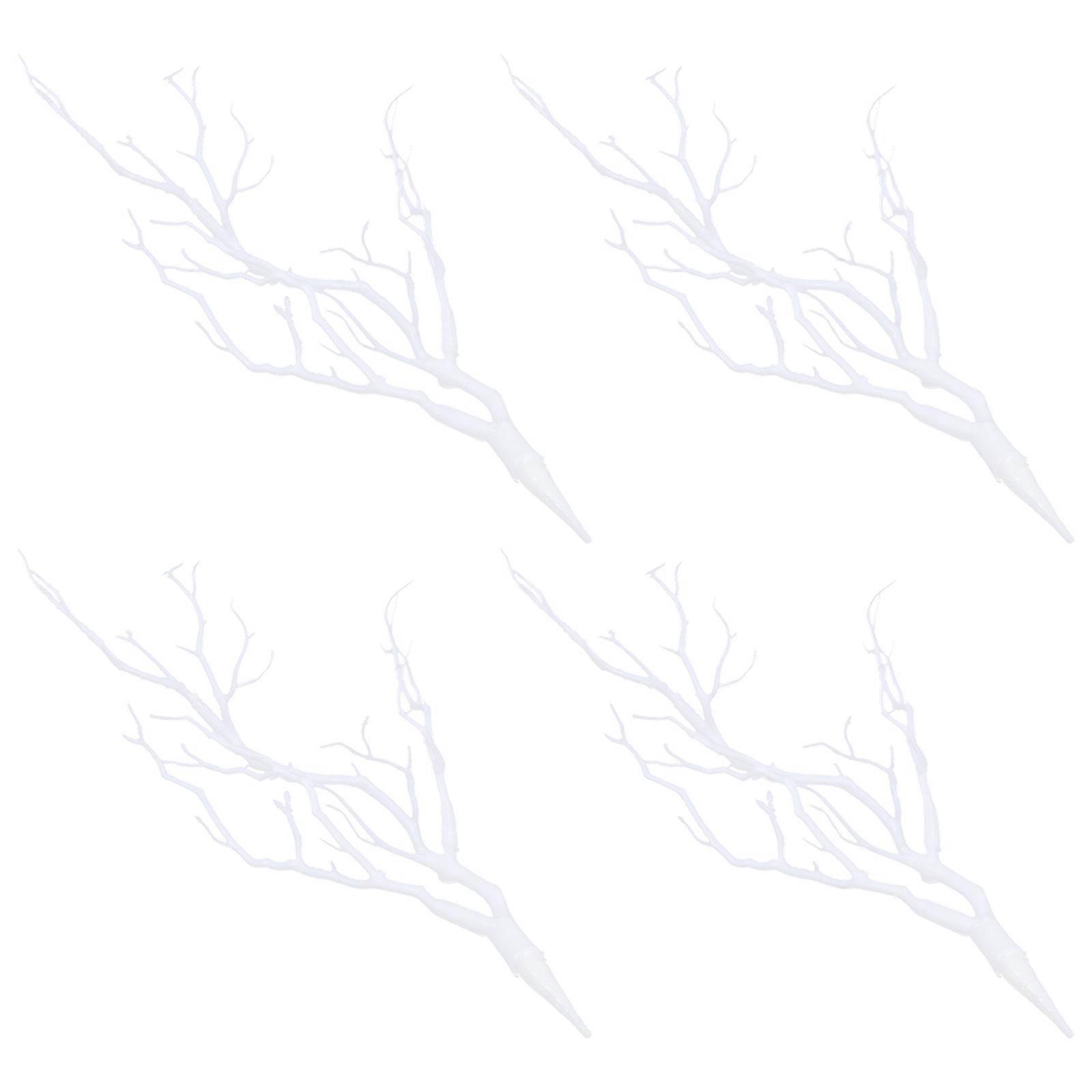 Artificial Antler Tree Branches for Flower Arrangement 4Pcs PVC White
