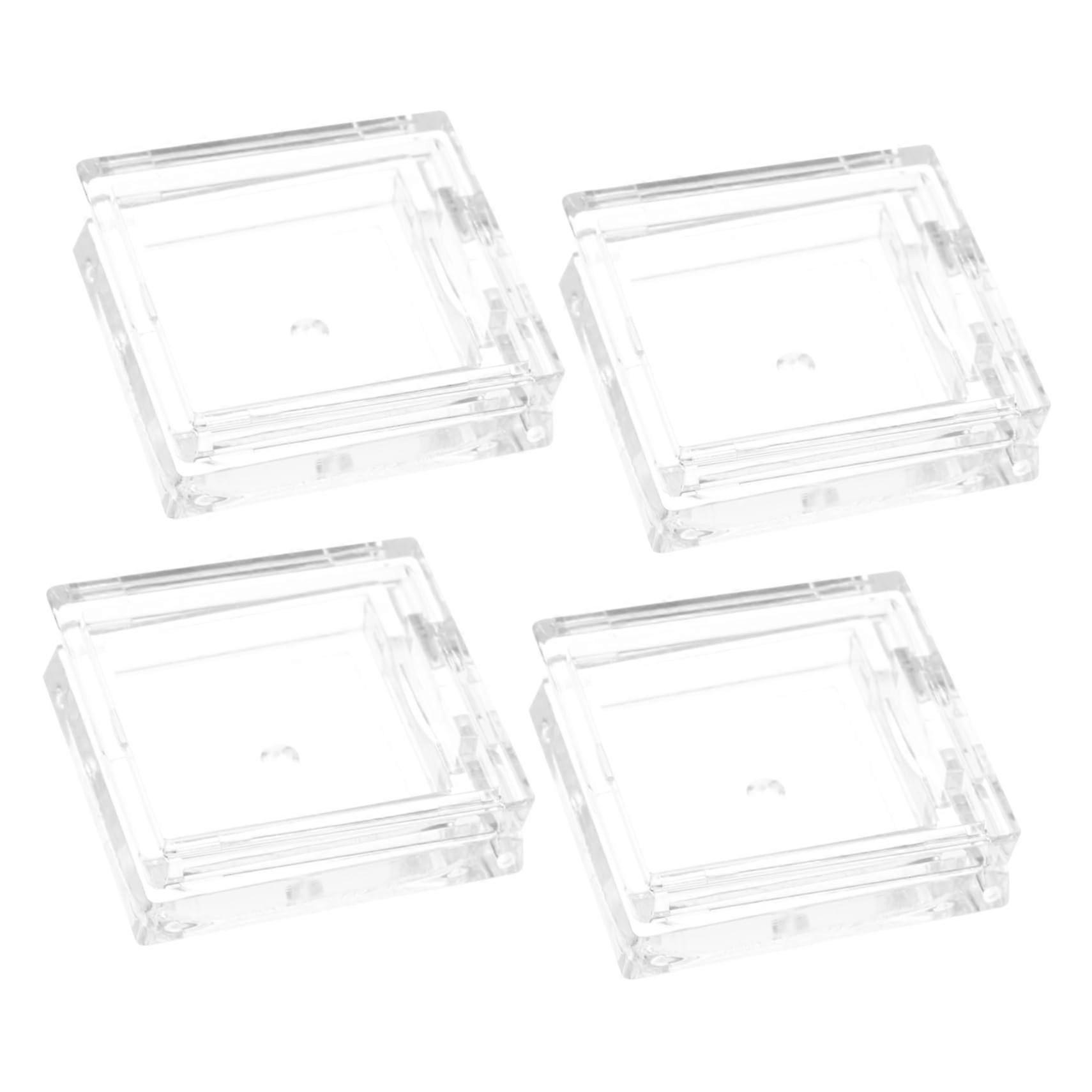 4pcs Empty Eyeshadow Palette with Square Makeup Pans for DIY  and Travel Use