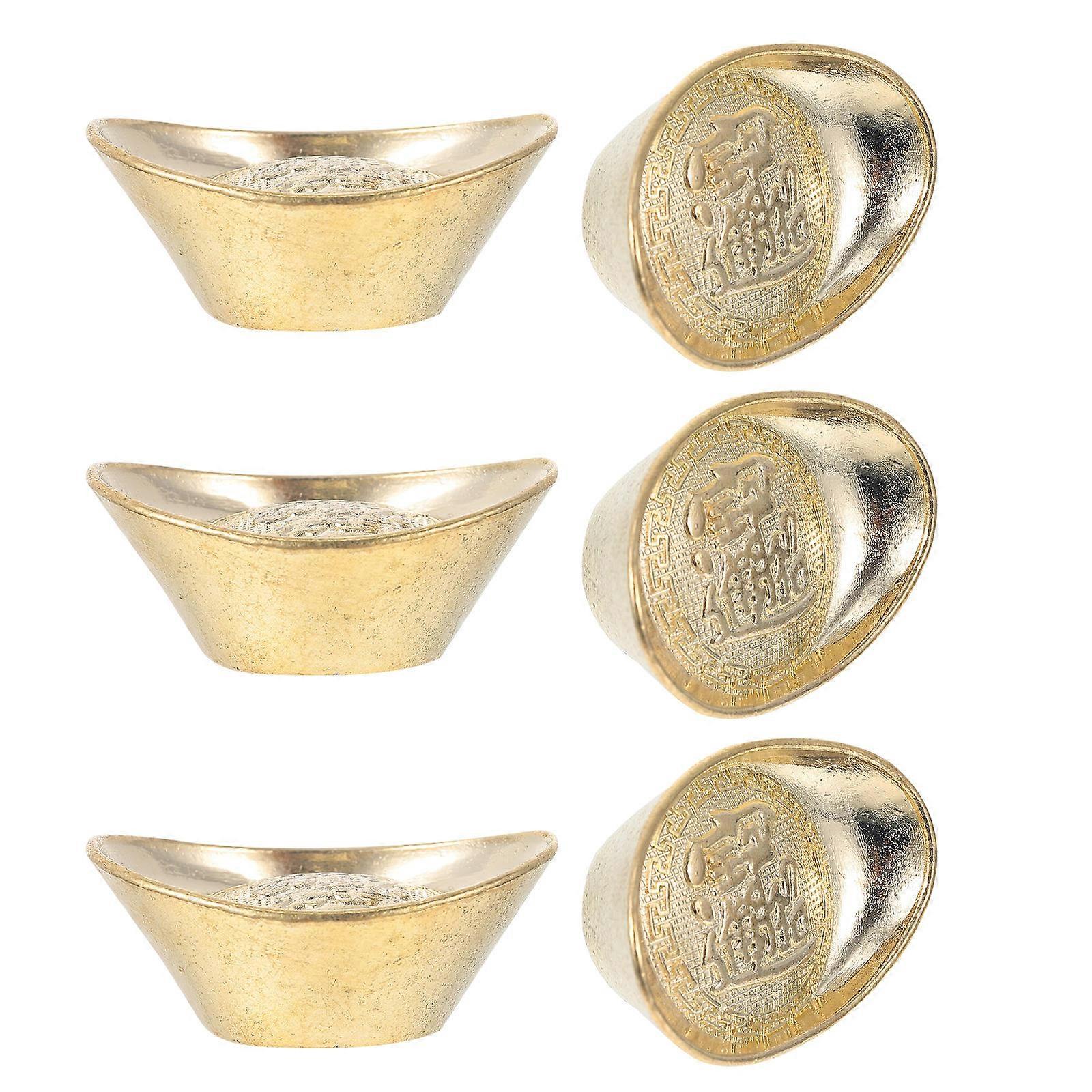 Copper Decor for Decor 6Pcs Decorative Ingots Craft