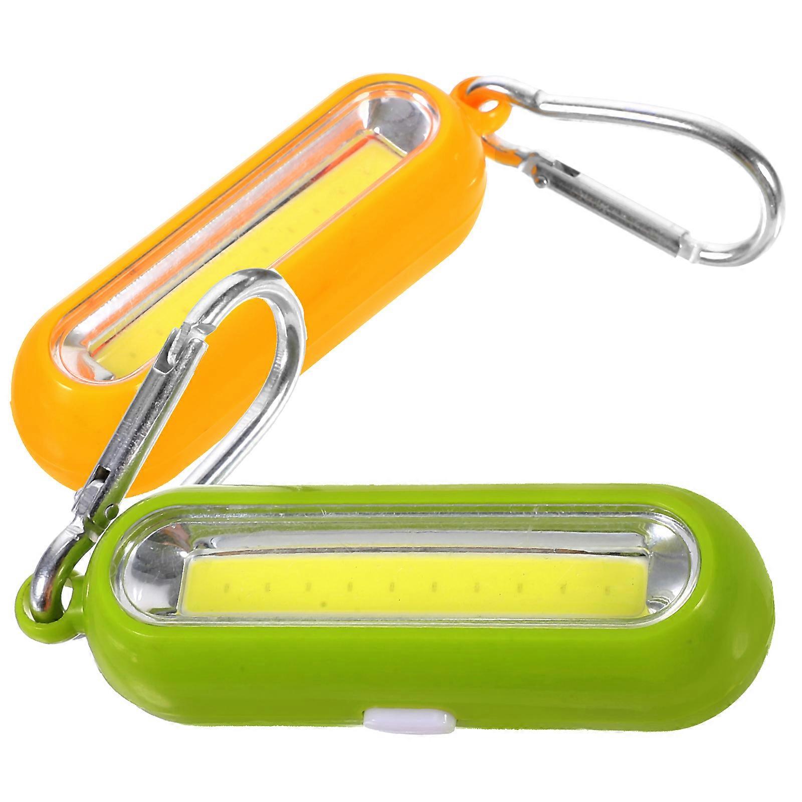 Climbing Key Ring Flashlight Hard Light for Outdoor Use 2Pcs Green