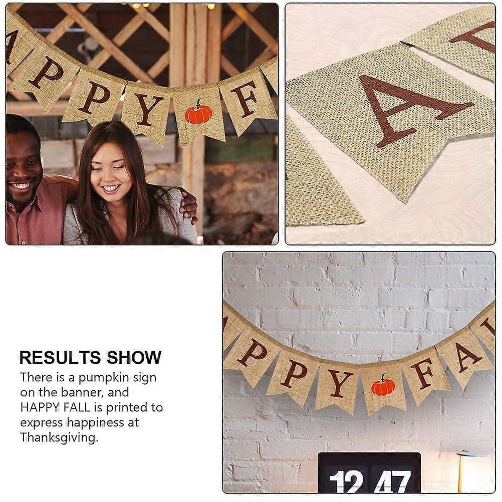 Thanksgiving Porch Banners Linen Material Rectangle Shape Decor 1Set