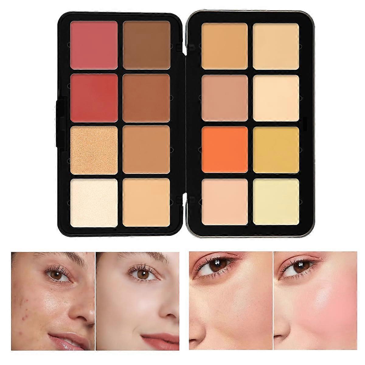 16 Color Cream Concealer Palette, Full Coverage Color Correcting Contour and Highlight Kit