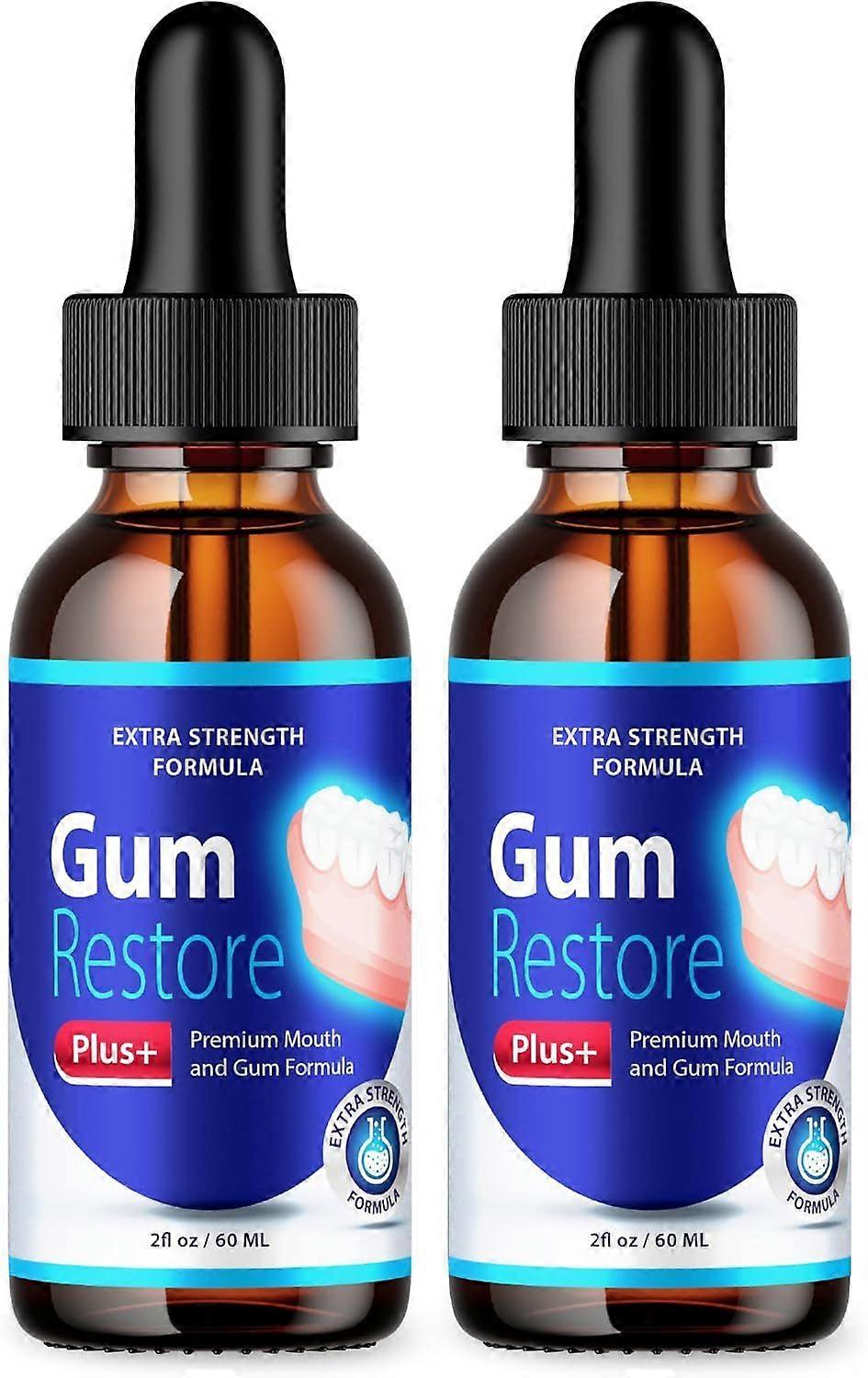 (2 Pack) Gum Restore Plus Liquid Drops Mouthwash (4oz)