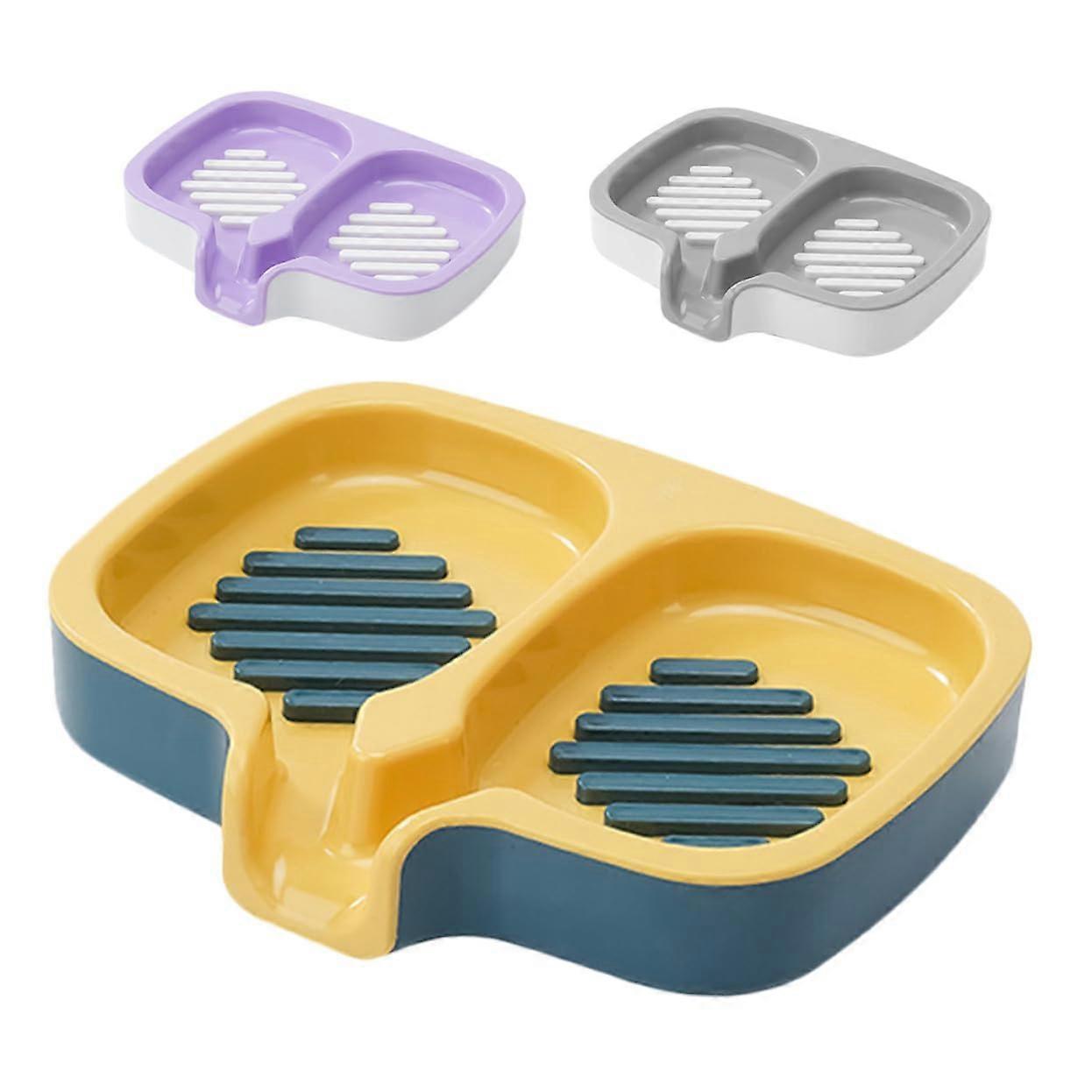 3pcs Wall Mounted Soap Dish with Drainage for Bathroom Shower Bar Soap Space Saving Holder