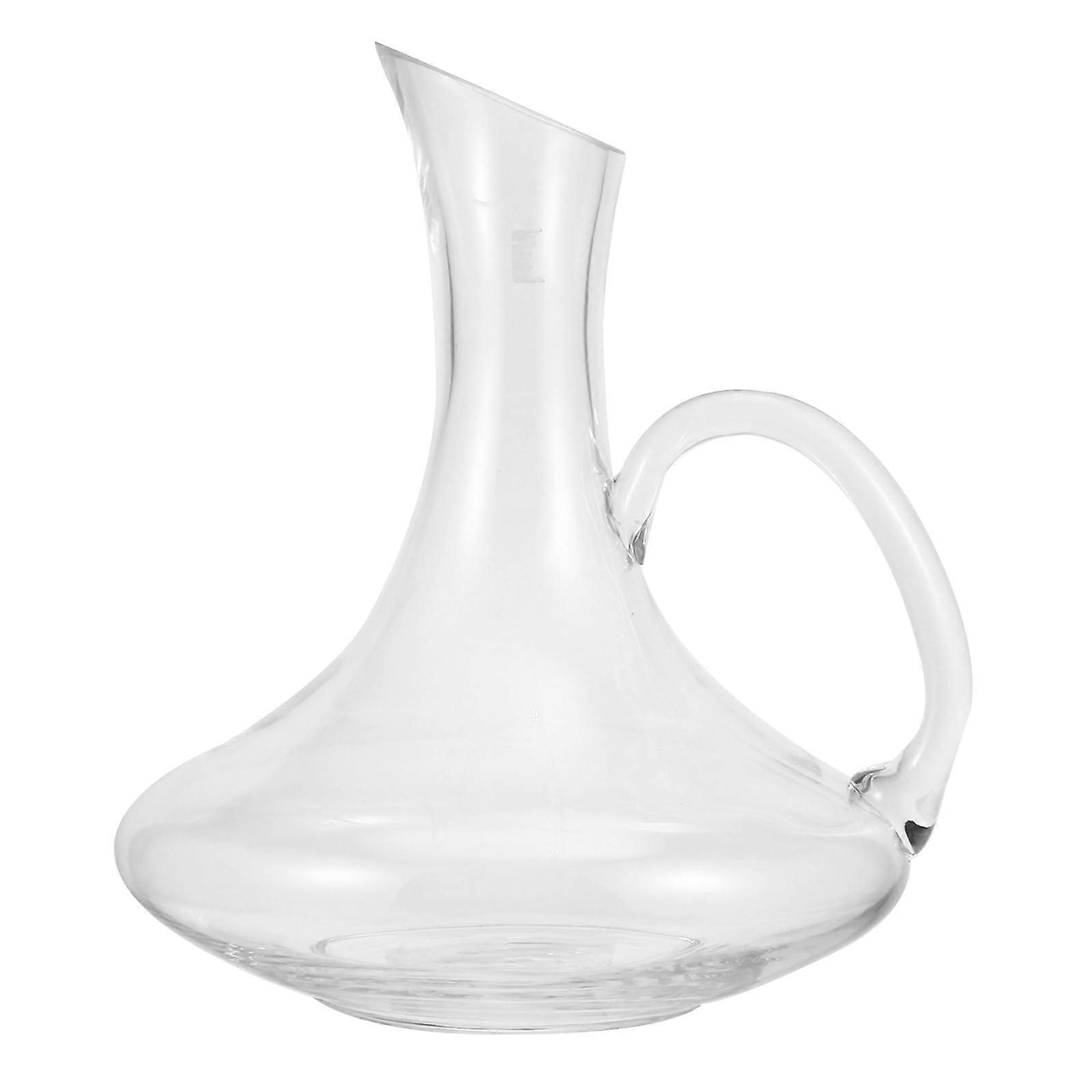 Hand Blown Red Wine Decanter with Ergonomic Handle, U Shape ExplosionProof Glass Pitcher 1500ml