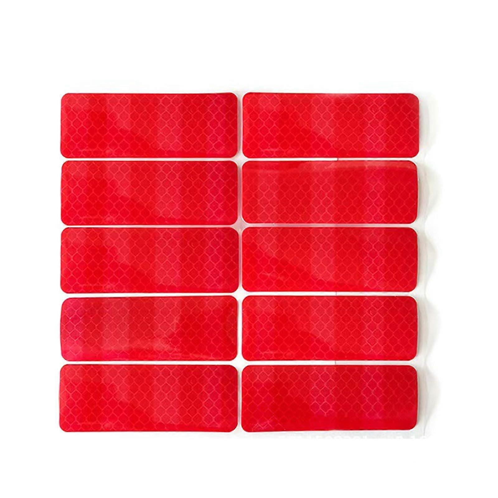 10x Reflective Safety Stickers Waterproof  Visibility Decals for Strollers Bikes Scooters Red